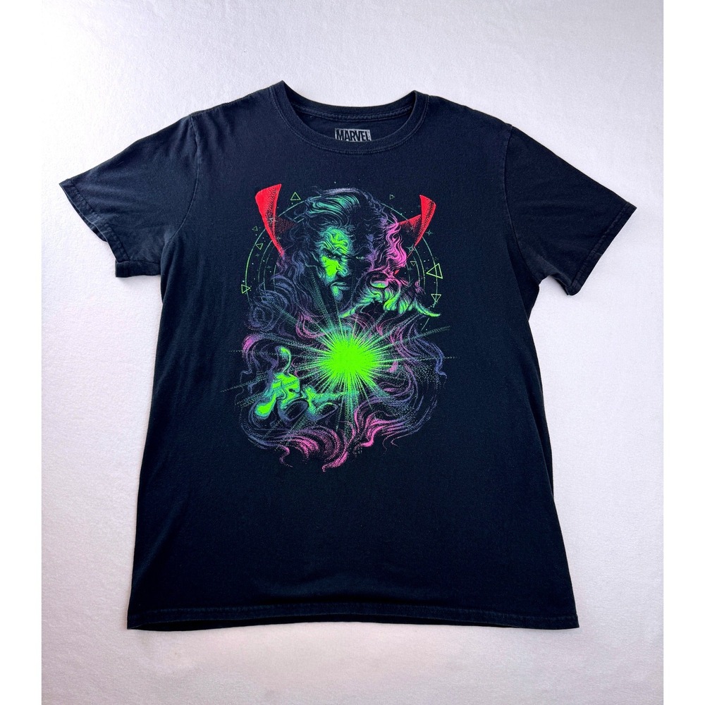 Marvel Doctor Strange Graphic T-Shirt Black Comic Streetwear Men's Large